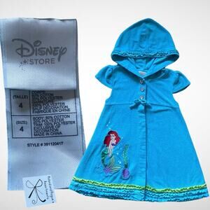 Disney Store The Little Mermaid Ariel Swim Cover-up Sz 4